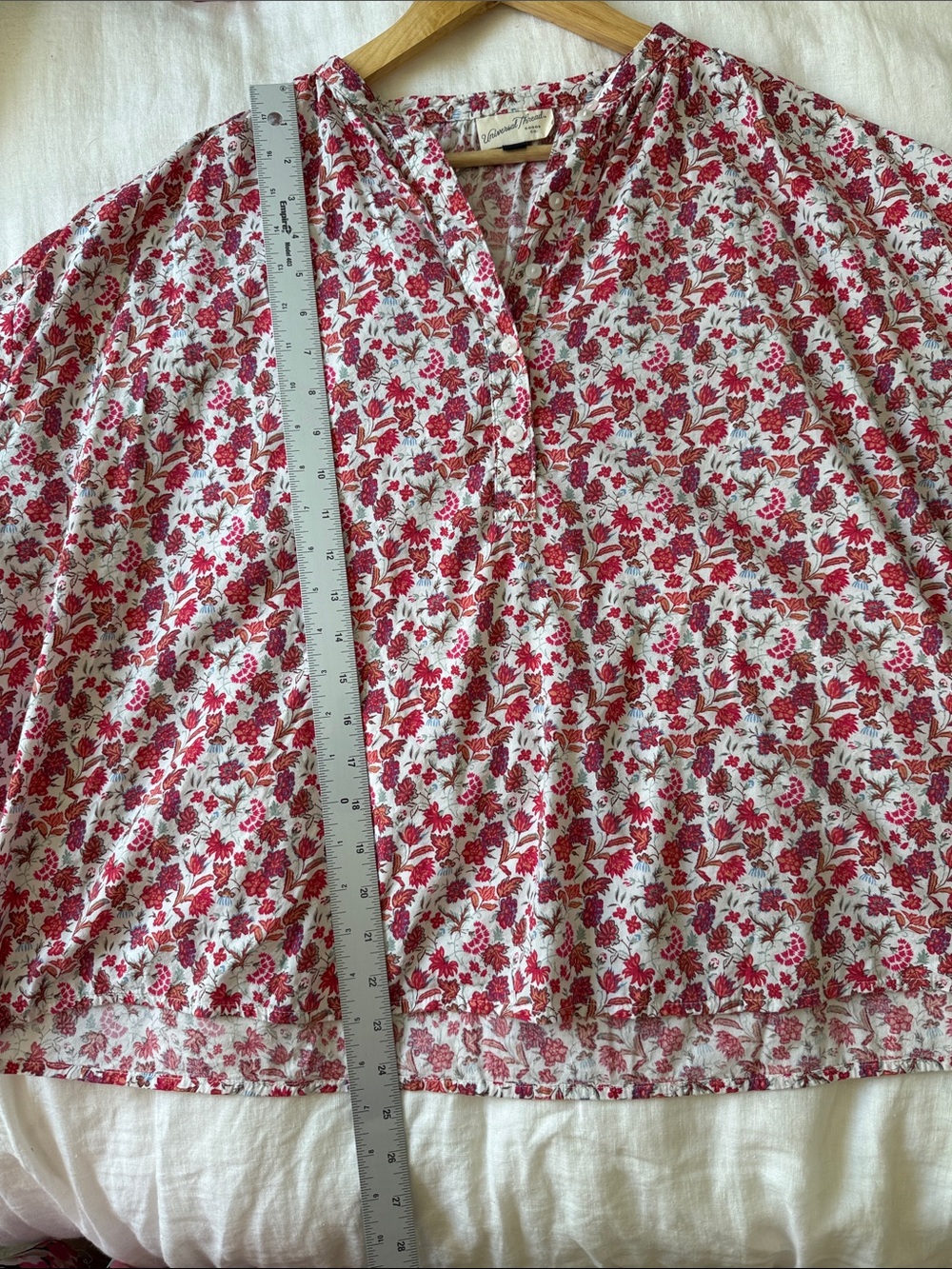 Universal Thread Floral Boho Blouse | Long Sleeve Split Neck Top | Cottagecore L - Picture 9 of 10